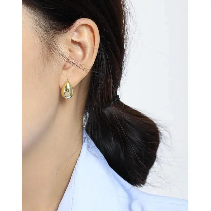 Lovcia Holiday Simple Waterdrop 925 Sterling Silver Stud Earrings-Earrings-Rhodium-Rhodium