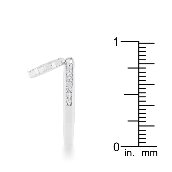 Lovcia Holiday Snowflake Charm Eternity Band with 0.35ct CZ in Rhodium Finish-Rings-5-5