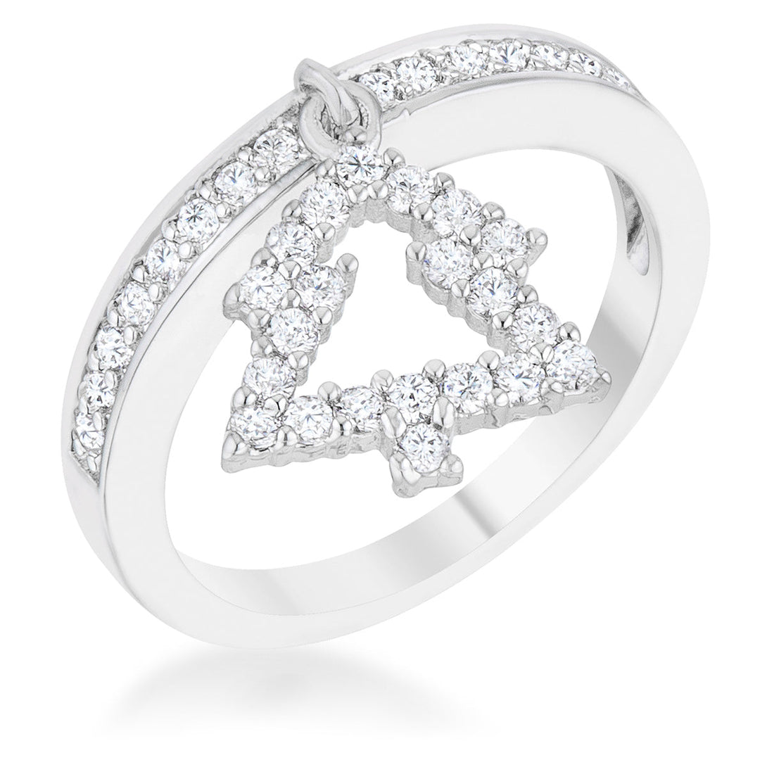 Lovcia Holiday Sparkle Christmas Tree Charm Ring with CZ-Rings-5-5