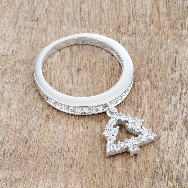 Lovcia Holiday Sparkle Christmas Tree Charm Ring with CZ-Rings-5-5