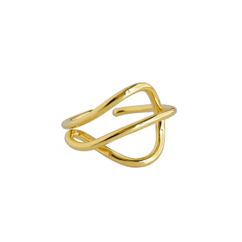 Lovcia Holiday Wide Braided Lines 925 Sterling Silver Adjustable Ring-Rings-Rhodium-Rhodium