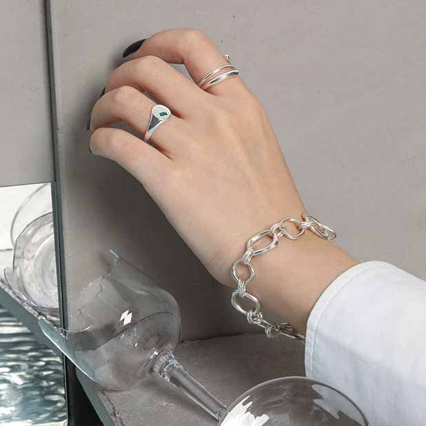 Lovcia Hollow Chain 925 Sterling Silver Bracelet 14mm 180mm-Bracelets-
