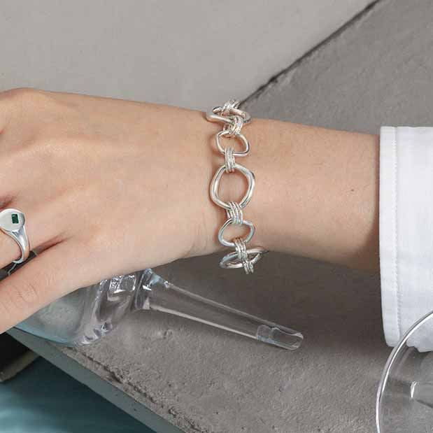 Lovcia Hollow Chain 925 Sterling Silver Bracelet 14mm 180mm-Bracelets-