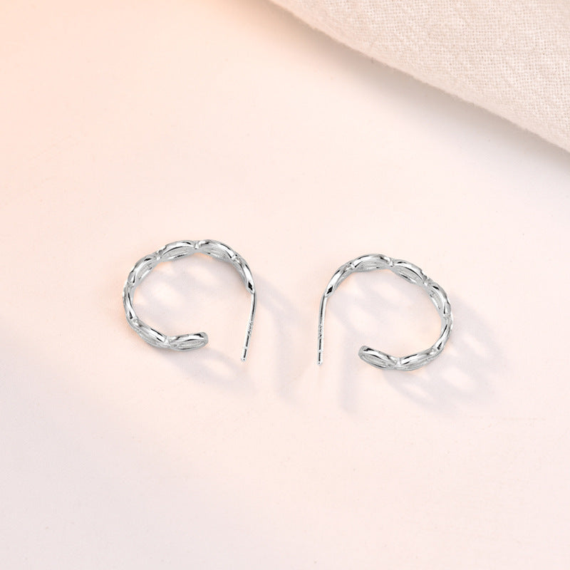 Lovcia Hollow Chain Hoop Earrings 925 Silver Gold Plated-Earrings-Yellow Gold-Yellow Gold