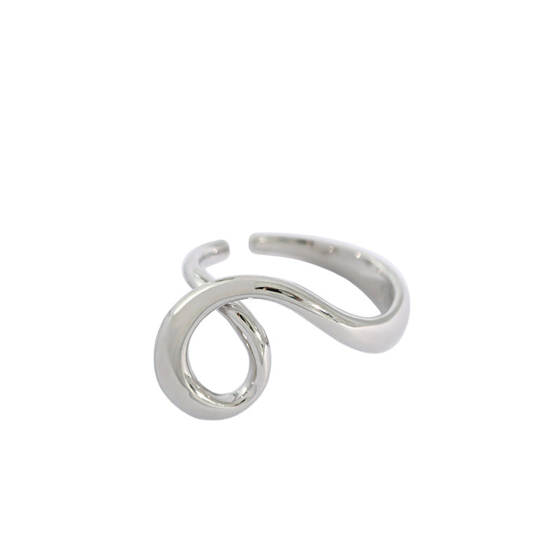 Lovcia Hollow Heart Knot Adjustable 925 Ring Goldtone-Rings-Yellow Gold-