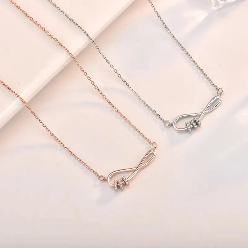 Lovcia Hot CZ Infinite Love 925 Sterling Silver Necklace-Necklaces-Rose Gold-Rose Gold