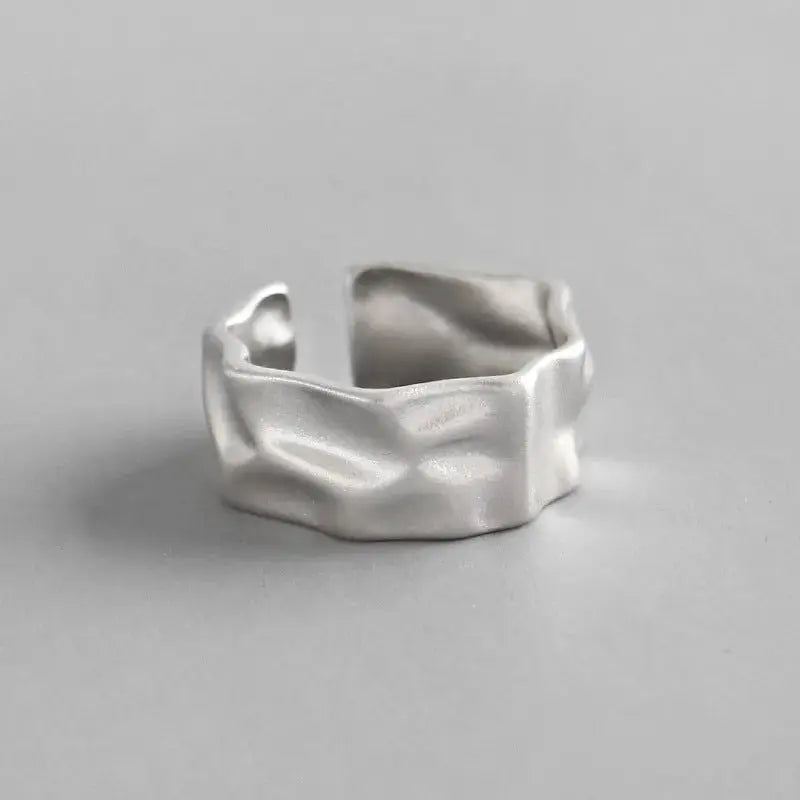 Lovcia Hot Irregular Surface 925 Sterling Silver Adjustable Ring-Rings-
