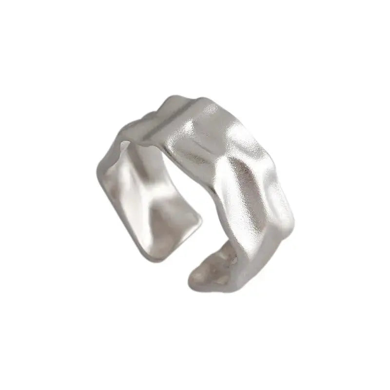 Lovcia Hot Irregular Surface 925 Sterling Silver Adjustable Ring-Rings-