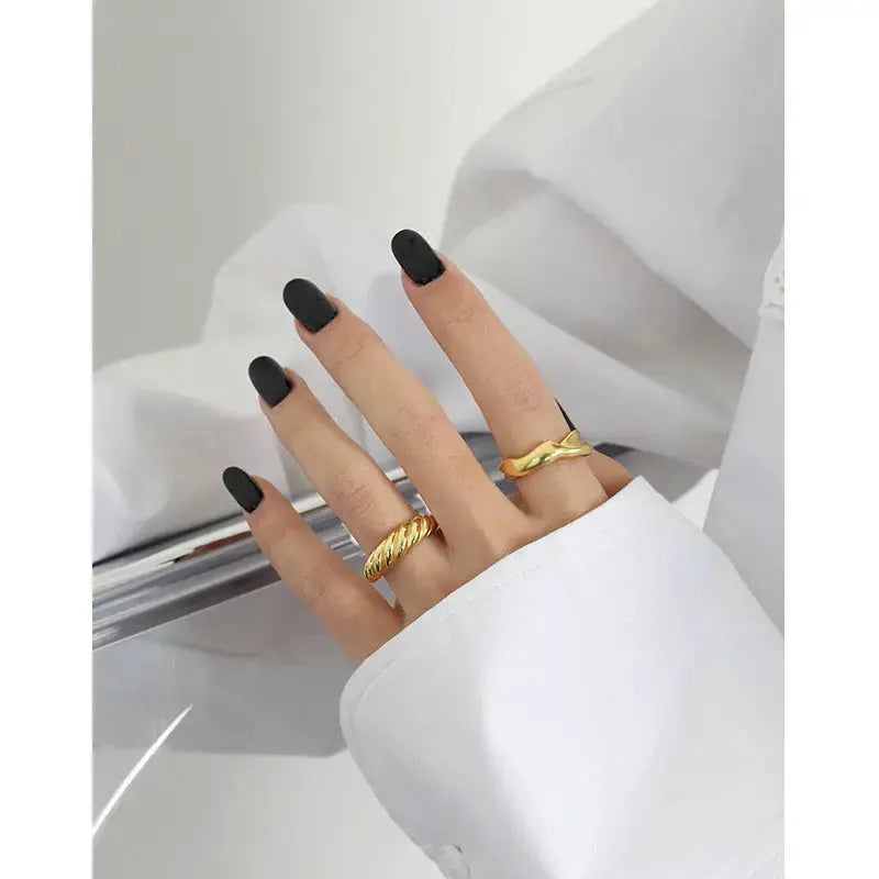 Lovcia Hot Lady Twisted 925 Sterling Silver Adjustable Ring-Rings-Rhodium-Rhodium