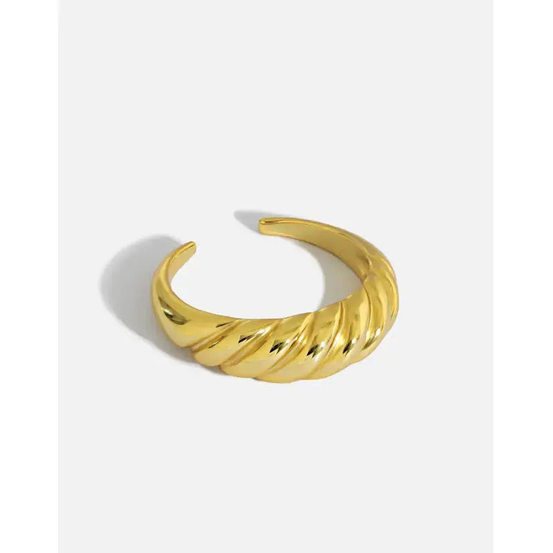 Lovcia Hot Lady Twisted 925 Sterling Silver Adjustable Ring-Rings-Yellow Gold-Yellow Gold