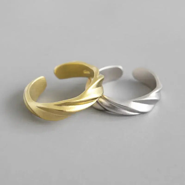 Lovcia Hot Twisted 925 Sterling Silver Adjustable Ring-Rings-Silver-Silver