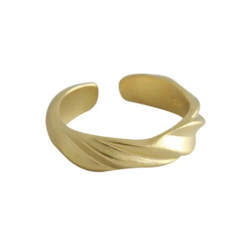 Lovcia Hot Twisted 925 Sterling Silver Adjustable Ring-Rings-Yellow Gold-Yellow Gold