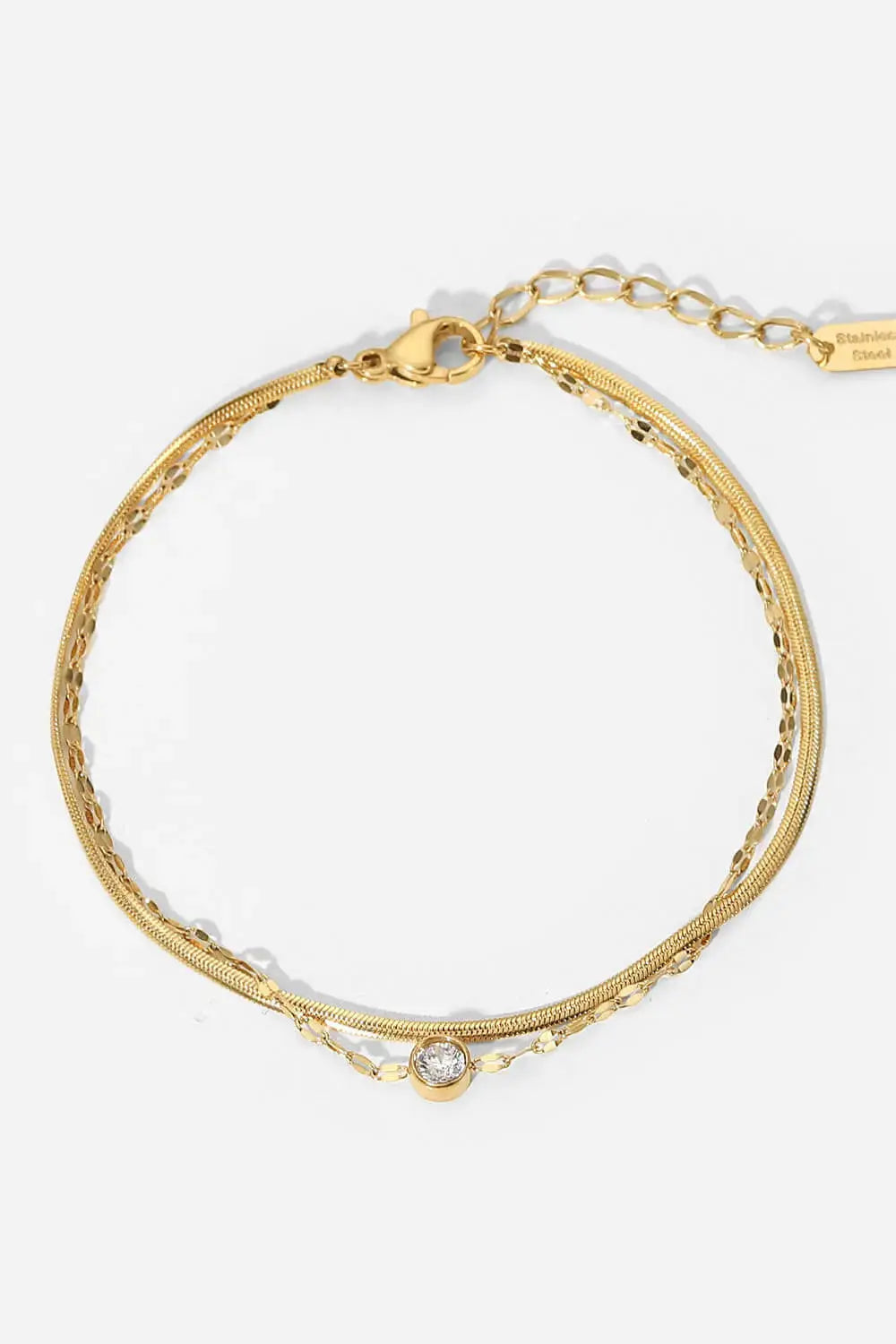 Lovcia Icing on the Cake Rhinestone Double-Layered Bracelet-Bracelets-Gold-One Size-Gold
