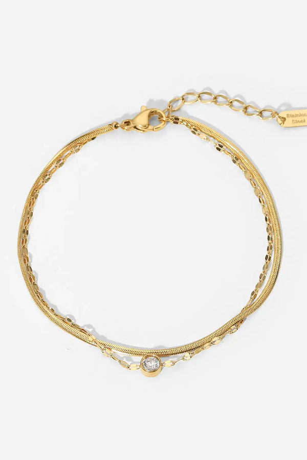 Lovcia Icing on the Cake Rhinestone Double-Layered Bracelet-Bracelets-Gold-One Size-Gold