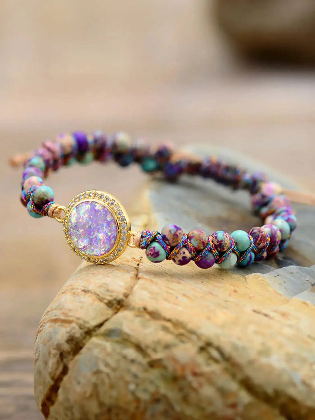 Lovcia Imperial Jasper Beaded Bracelet-Bracelets-Multicolor-One Size-Multicolor
