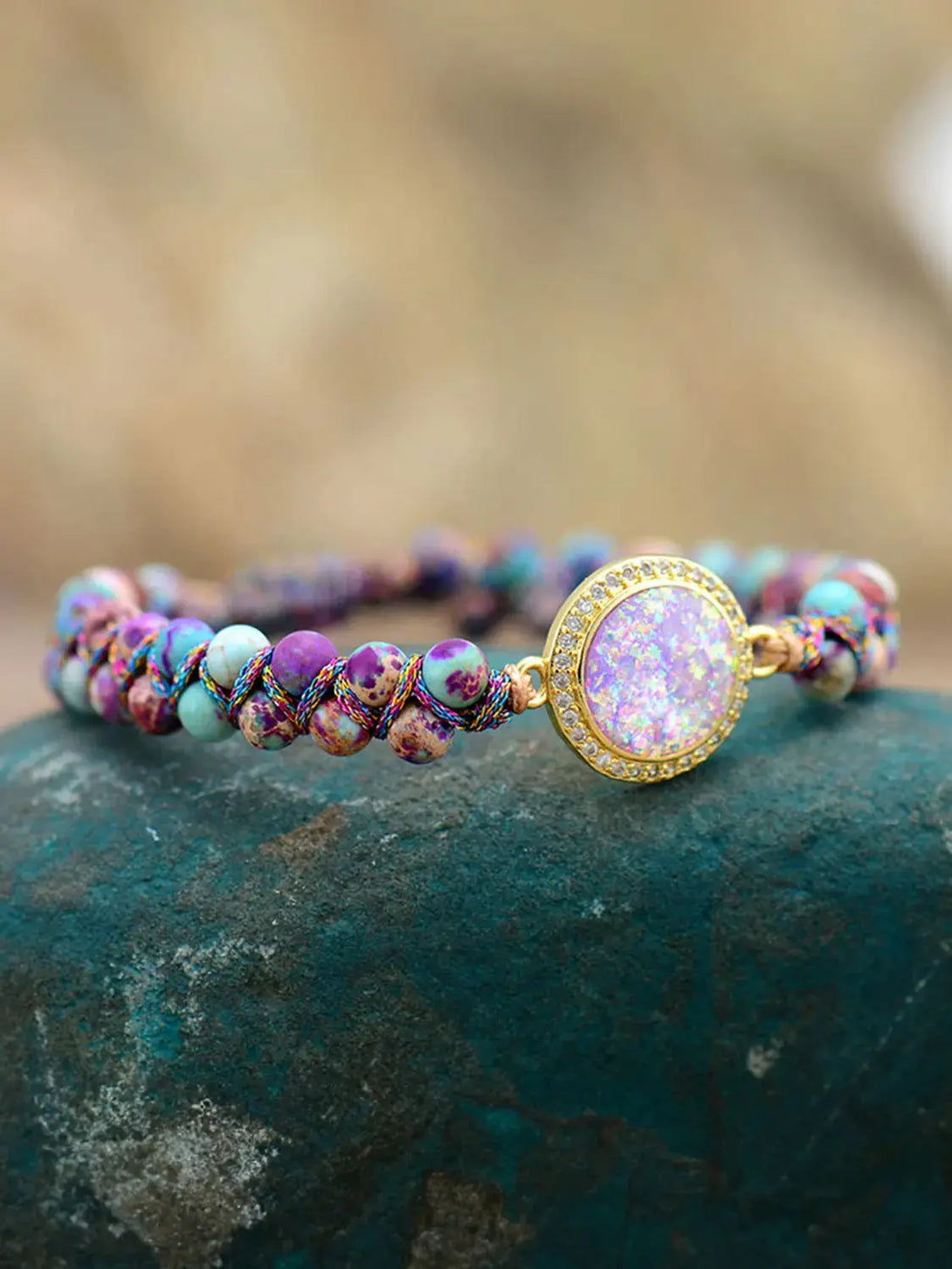 Lovcia Imperial Jasper Beaded Bracelet-Bracelets-Multicolor-One Size-Multicolor
