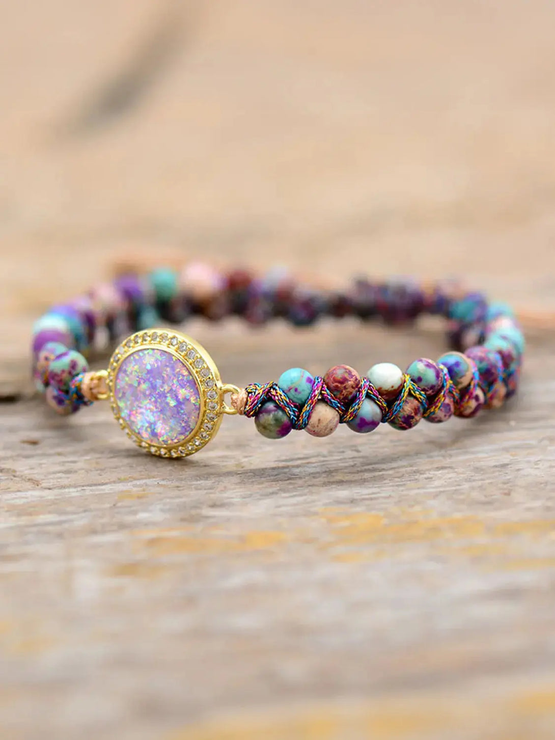 Lovcia Imperial Jasper Beaded Bracelet-Bracelets-Multicolor-One Size-Multicolor
