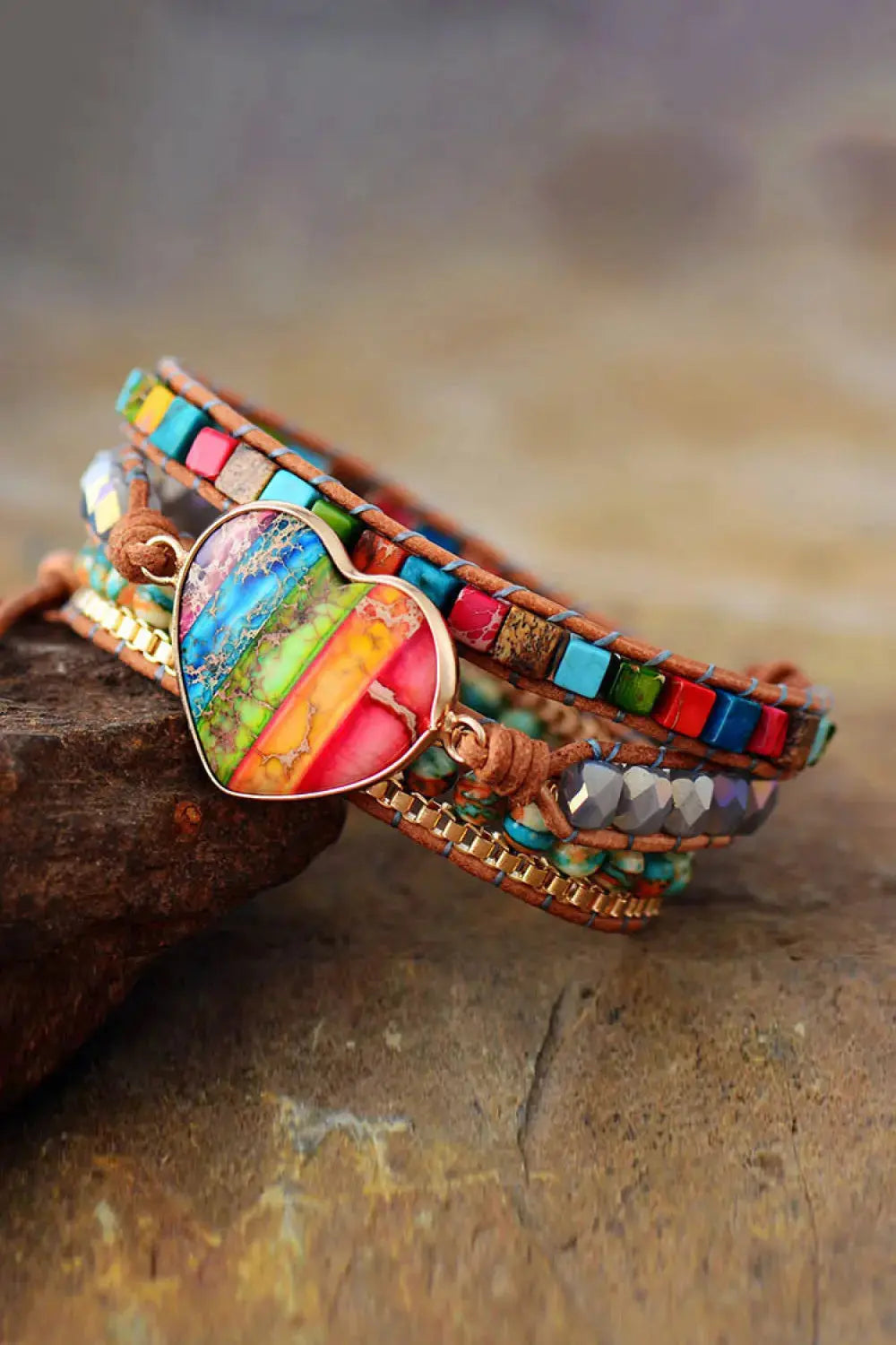 Lovcia Imperial Jasper & Crystal Layered Bracelet-Bracelets-Multicolor-One Size-Multicolor