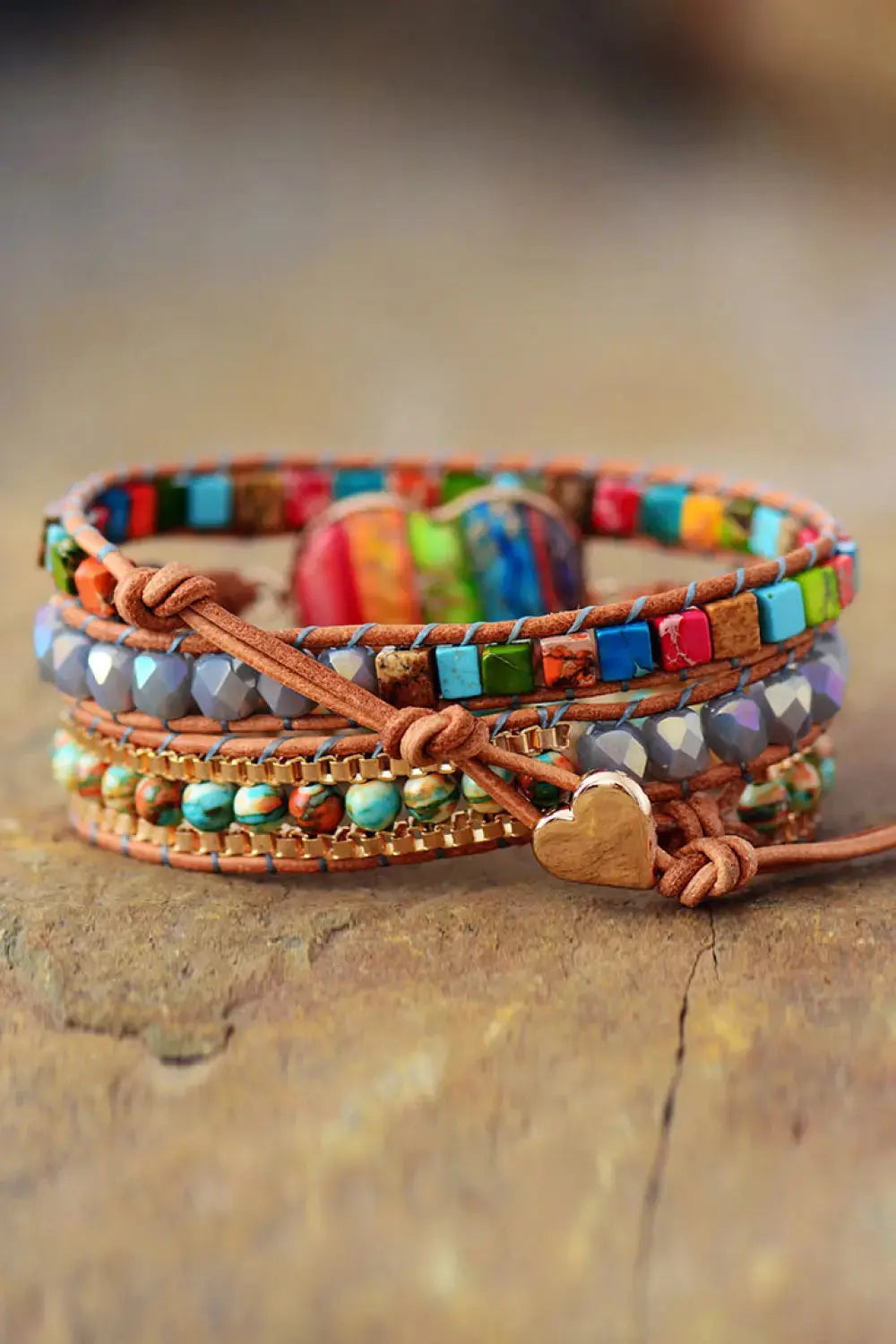 Lovcia Imperial Jasper & Crystal Layered Bracelet-Bracelets-Multicolor-One Size-Multicolor