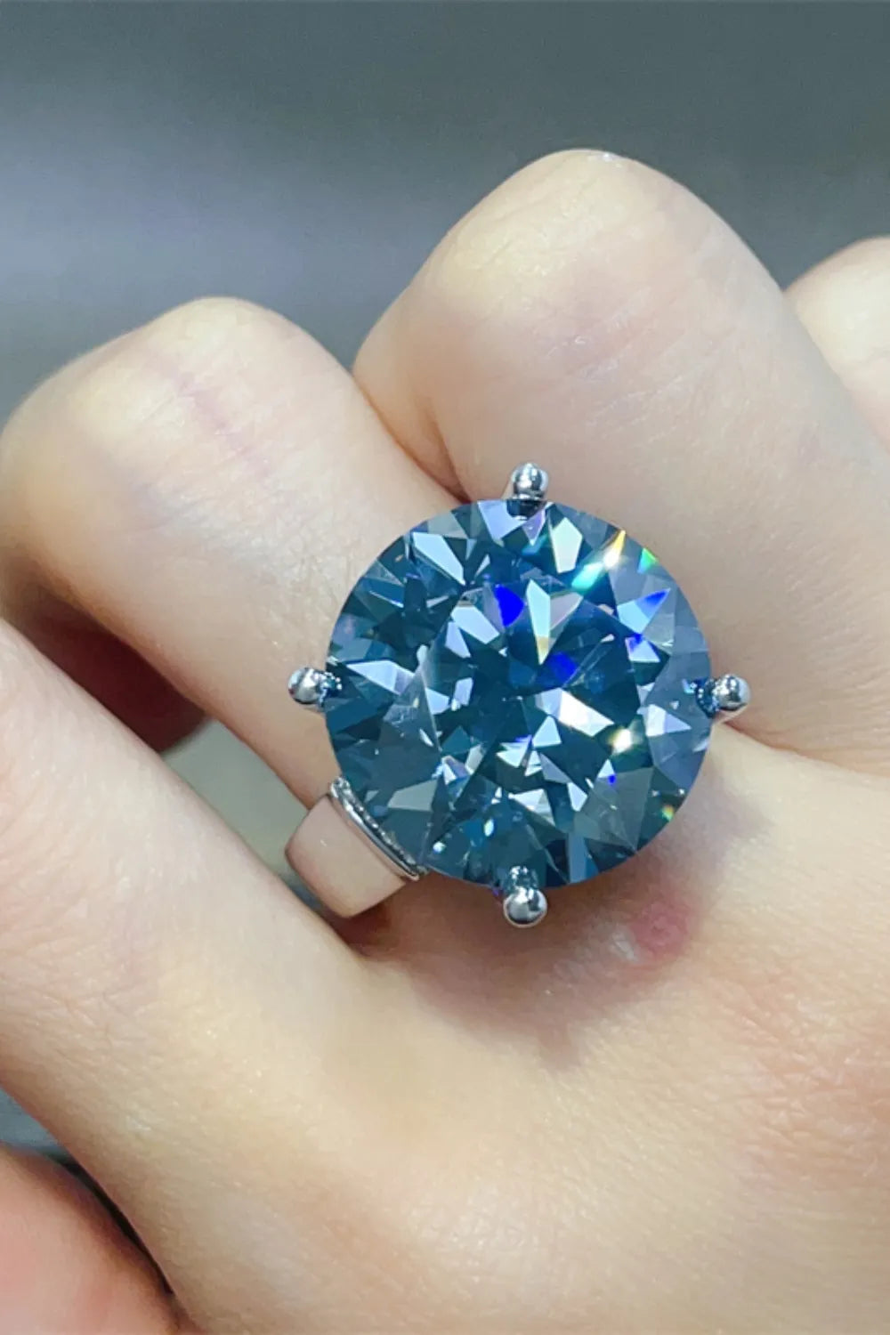 Lovcia Infinity 20 Carat Moissanite 925 Sterling Silver Ring for Women - Royal Blue-4- - Buy latest trendy Rings for Women and Girls
