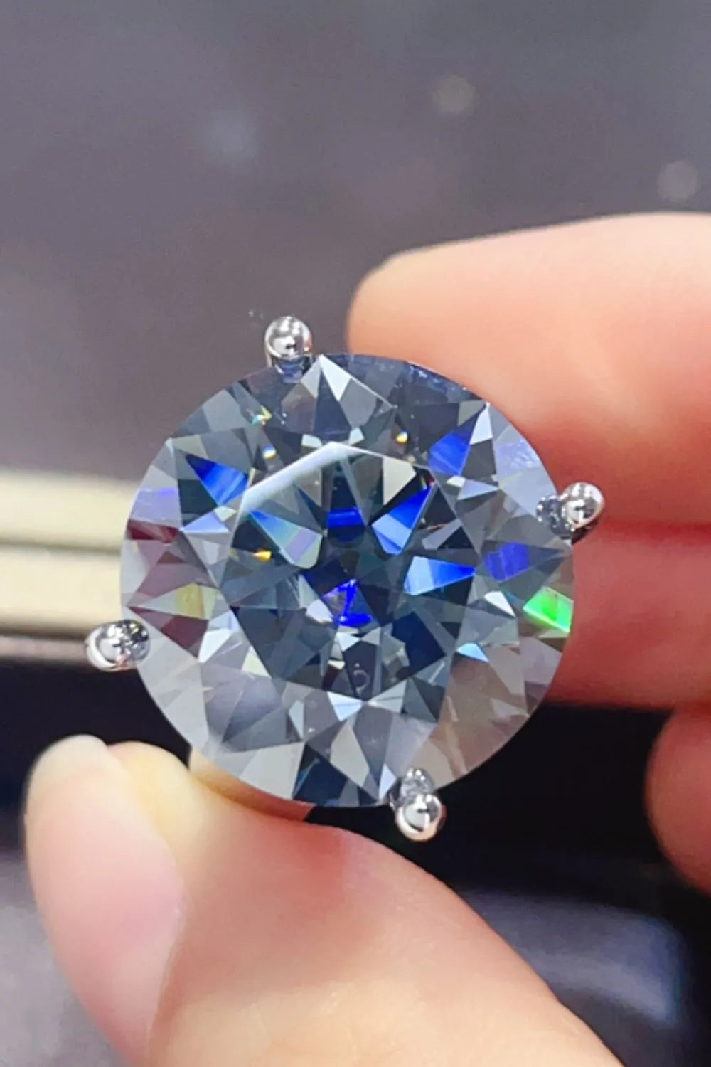 Lovcia Infinity 20 Carat Moissanite 925 Sterling Silver Ring for Women - Royal Blue-4- - Buy latest trendy Rings for Women and Girls