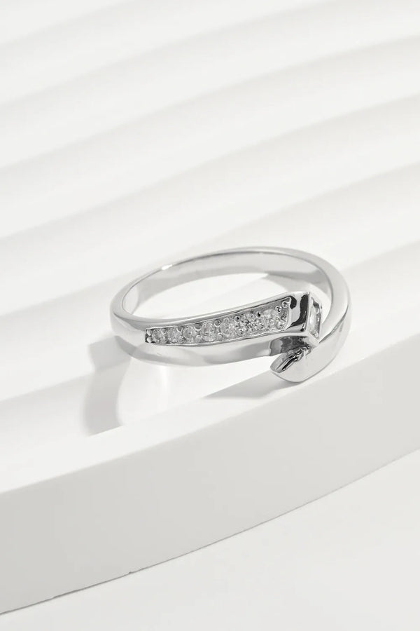 Lovcia Infinity Curve 925 Sterling Silver Inlaid Zircon Ring for Women - Silver-6- - Buy latest trendy Rings for Women and Girls