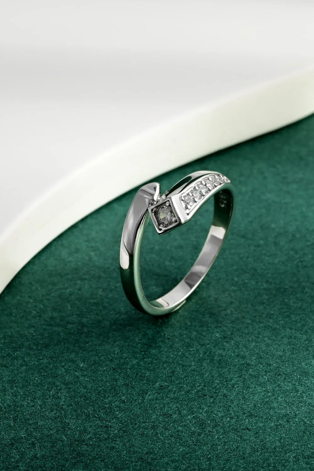 Lovcia Infinity Curve 925 Sterling Silver Inlaid Zircon Ring for Women - Silver-6- - Buy latest trendy Rings for Women and Girls