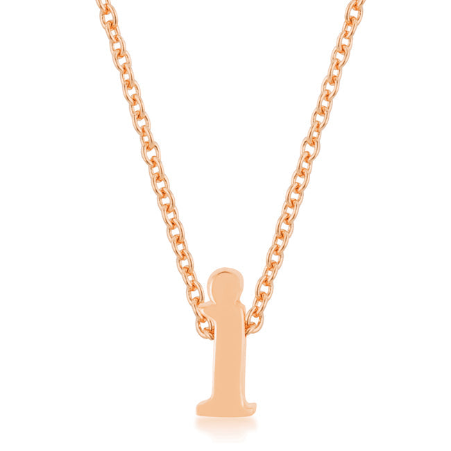 Lovcia Initial I Necklace in Rose Gold Tone-Pendants-
