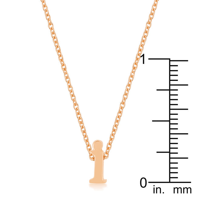Lovcia Initial I Necklace in Rose Gold Tone-Pendants-
