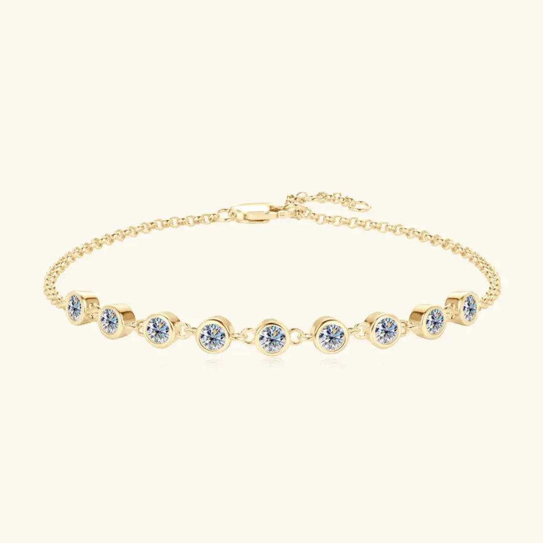 Lovcia Inlaid Moissanite 925 Sterling Silver Bracelet-Bracelets-Gold-One Size-Gold
