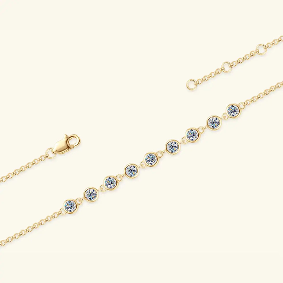 Lovcia Inlaid Moissanite 925 Sterling Silver Bracelet-Bracelets-Gold-One Size-Gold