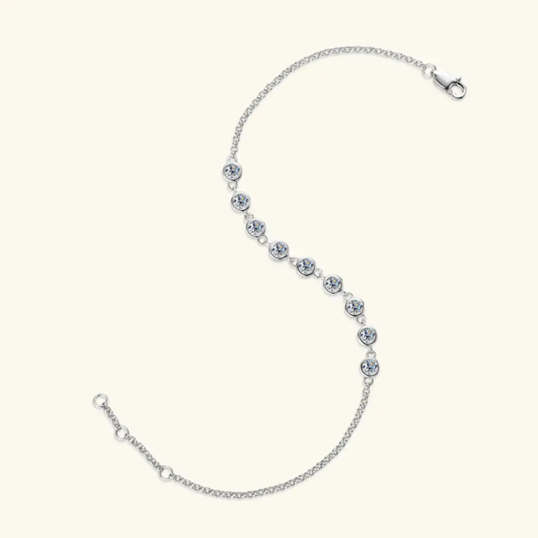 Lovcia Inlaid Moissanite 925 Sterling Silver Bracelet-Bracelets-Gold-One Size-Gold