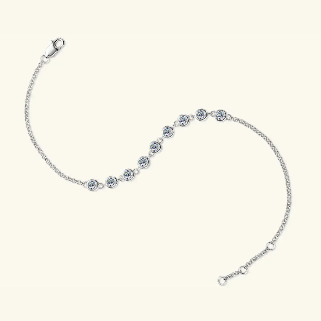 Lovcia Inlaid Moissanite 925 Sterling Silver Bracelet-Bracelets-Gold-One Size-Gold