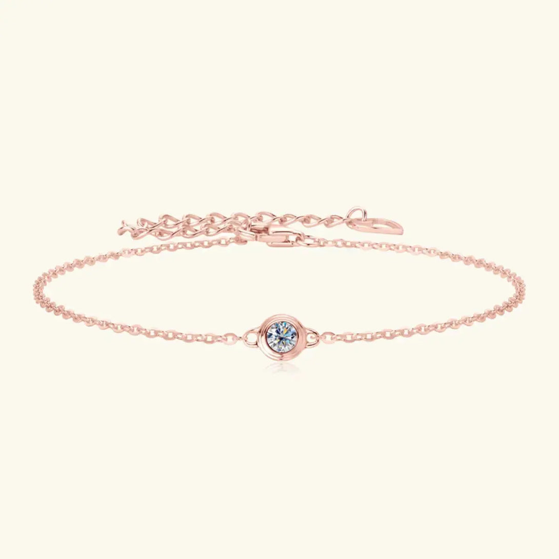 Lovcia Inlaid Moissanite 925 Sterling Silver Bracelet-Bracelets-Rose Gold-One Size-Rose Gold