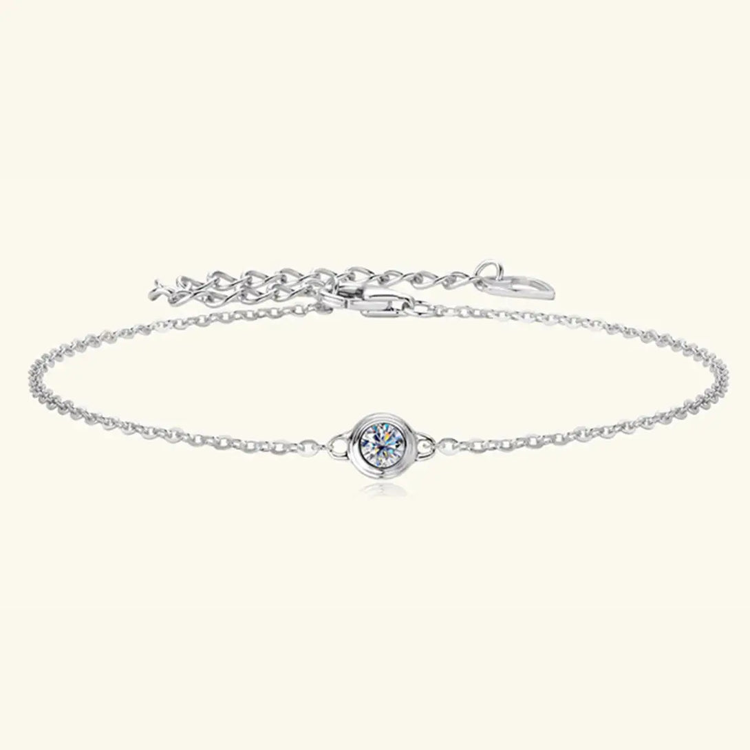 Lovcia Inlaid Moissanite 925 Sterling Silver Bracelet-Bracelets-Rose Gold-One Size-Rose Gold