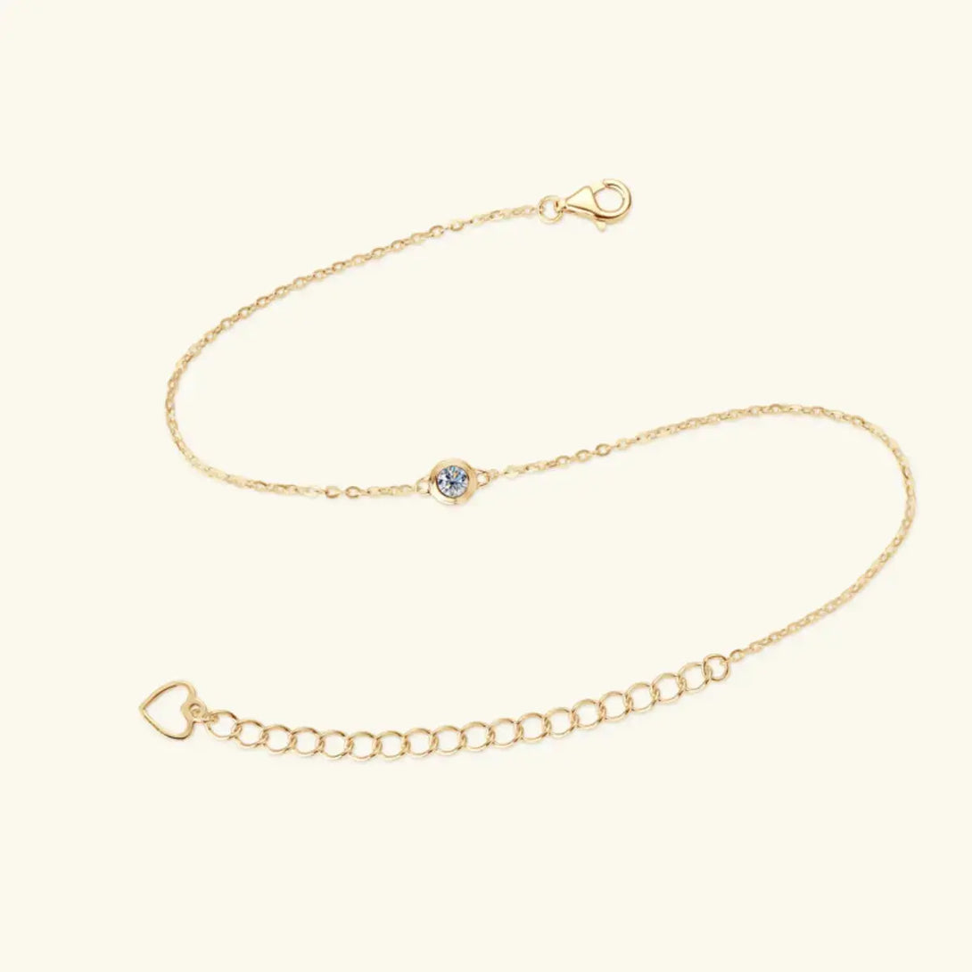 Lovcia Inlaid Moissanite 925 Sterling Silver Bracelet-Bracelets-Rose Gold-One Size-Rose Gold