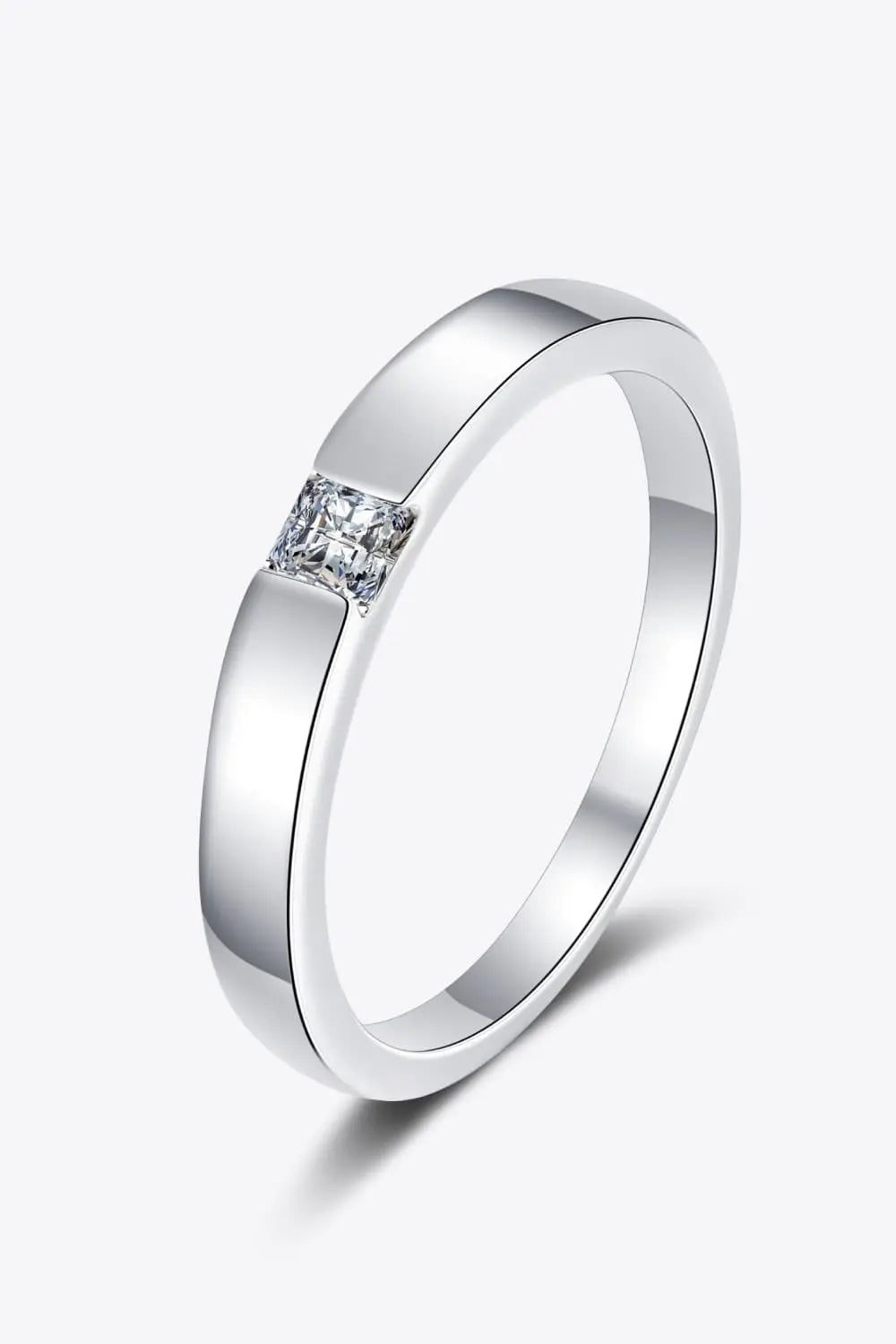 Lovcia Inlaid Moissanite Rhodium-Plated Ring-Rings-Silver-4-Silver