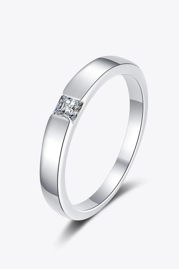 Lovcia Inlaid Moissanite Rhodium-Plated Ring-Rings-Silver-4-Silver