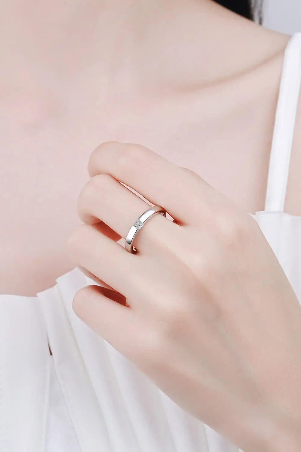 Lovcia Inlaid Moissanite Rhodium-Plated Ring-Rings-Silver-4-Silver