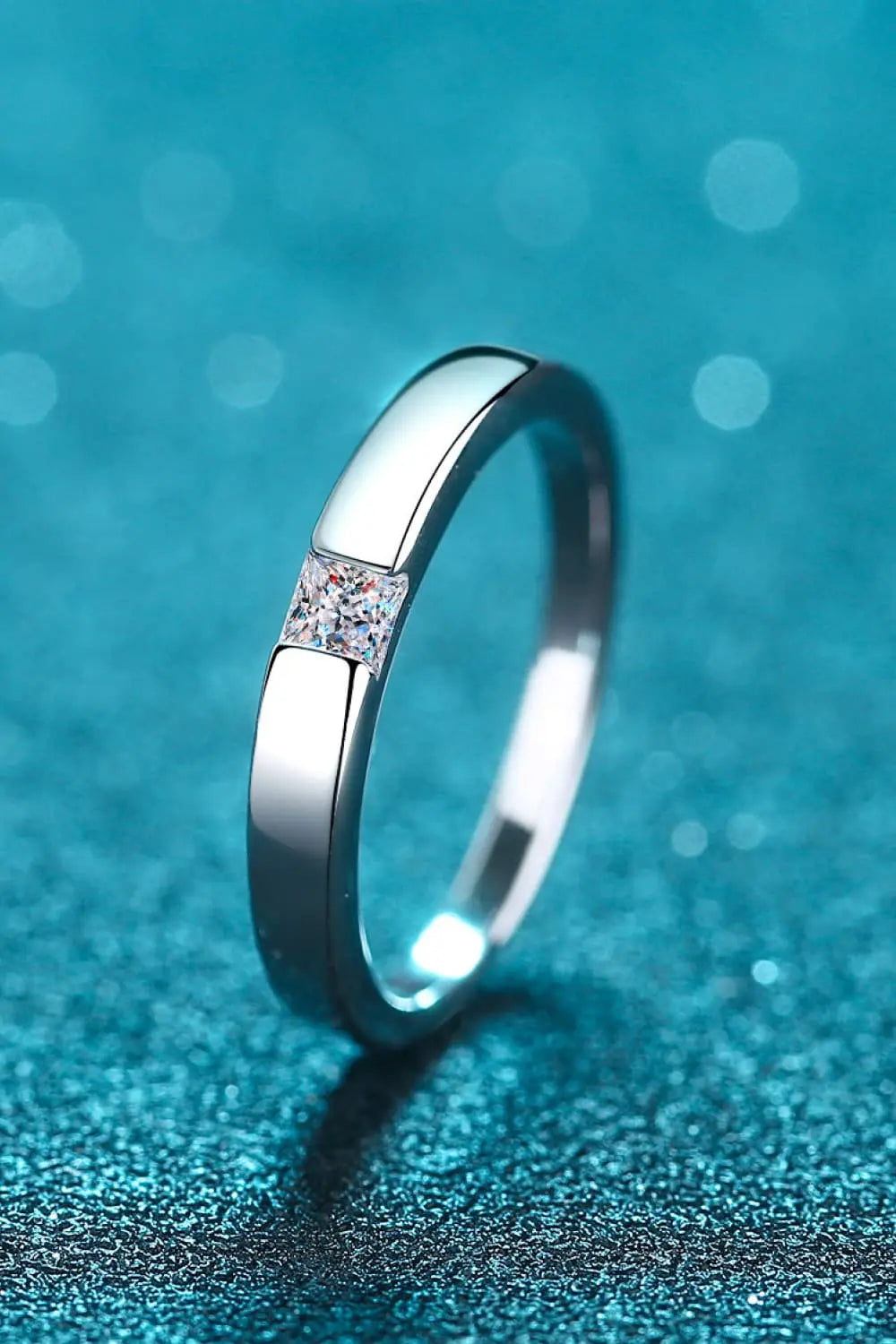 Lovcia Inlaid Moissanite Rhodium-Plated Ring-Rings-Silver-4-Silver
