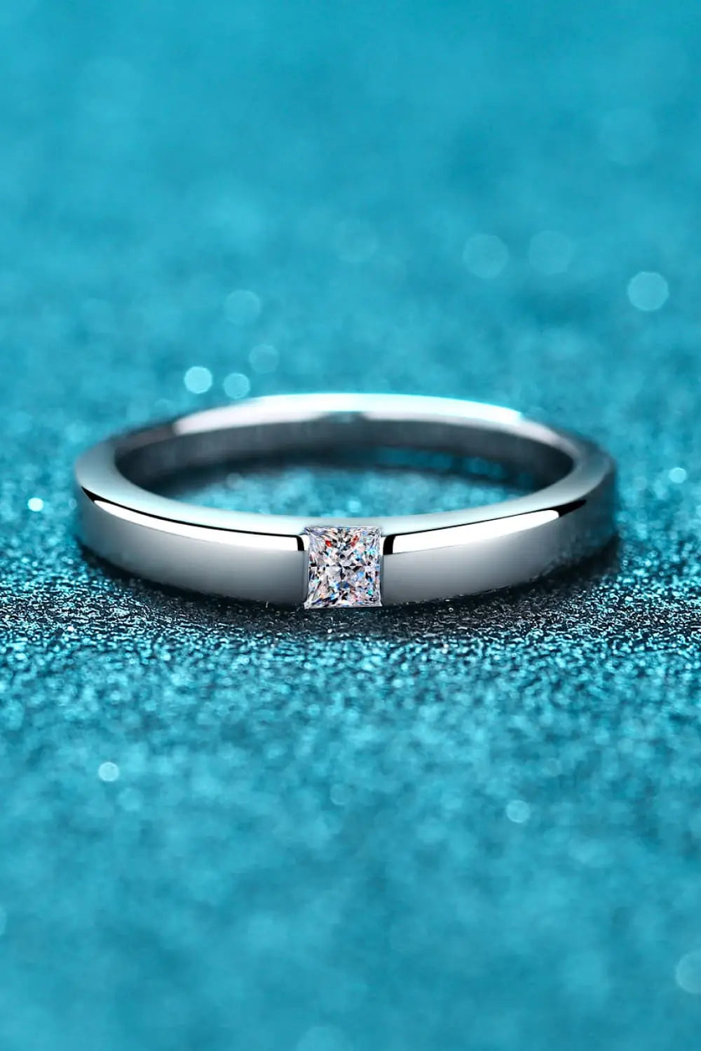 Lovcia Inlaid Moissanite Rhodium-Plated Ring-Rings-Silver-4-Silver