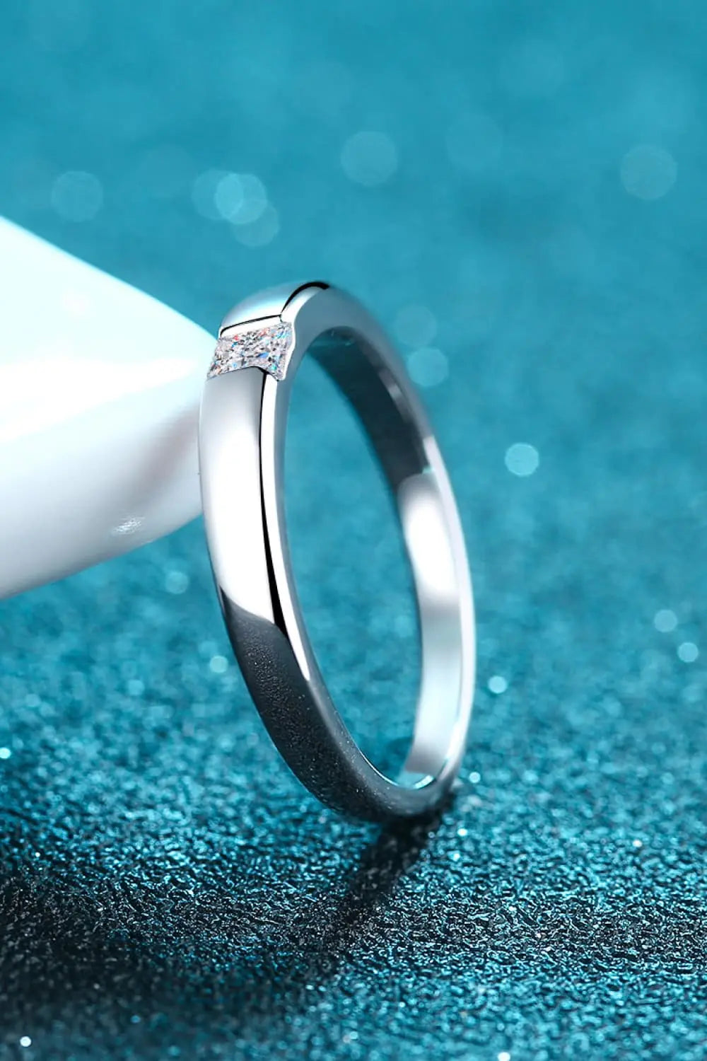 Lovcia Inlaid Moissanite Rhodium-Plated Ring-Rings-Silver-4-Silver