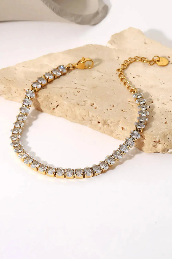 Lovcia Inlaid Zircon 18K Gold Plated Bracelet-Bracelets-Gold-One Size-Gold