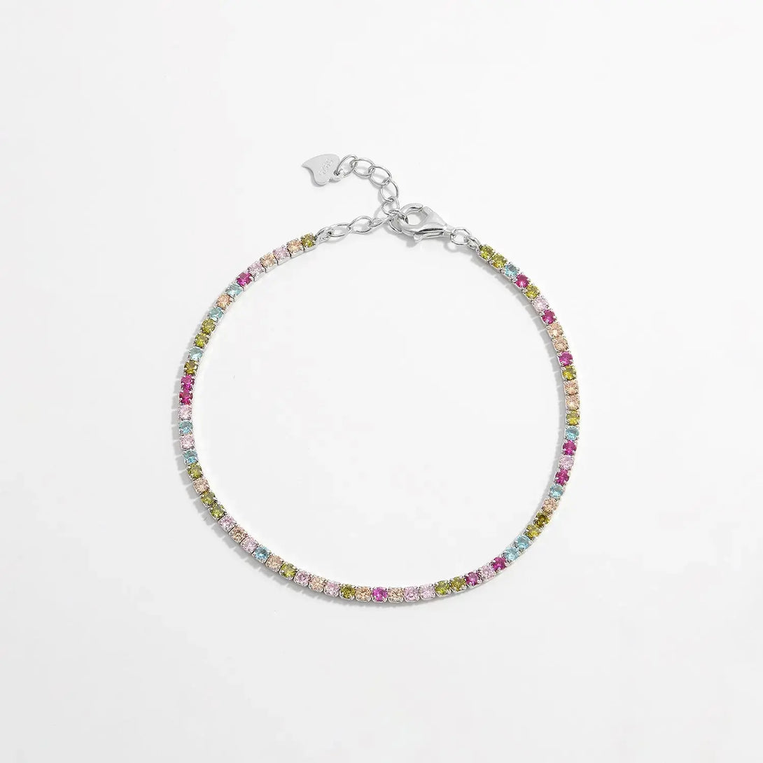 Lovcia Inlaid Zircon 925 Sterling Silver Bracelet-Bracelets-Silver-One Size-Silver