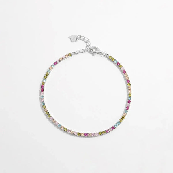 Lovcia Inlaid Zircon 925 Sterling Silver Bracelet-Bracelets-Silver-One Size-Silver