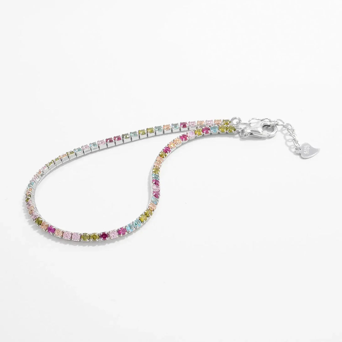 Lovcia Inlaid Zircon 925 Sterling Silver Bracelet-Bracelets-Silver-One Size-Silver