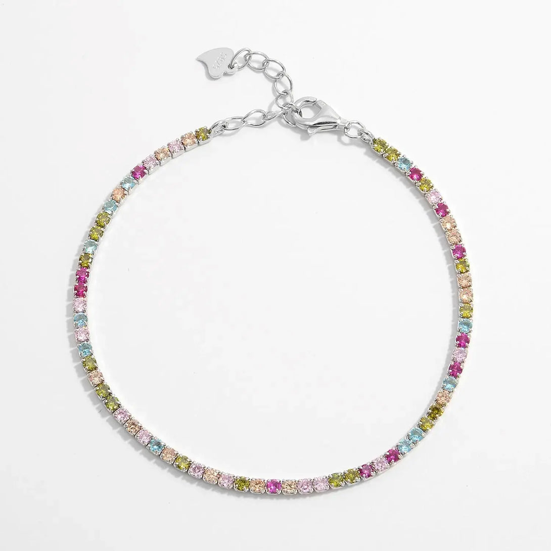 Lovcia Inlaid Zircon 925 Sterling Silver Bracelet-Bracelets-Silver-One Size-Silver