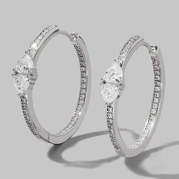 Lovcia Inlaid Zircon 925 Sterling Silver Earrings-Earrings-Silver-One Size-Silver