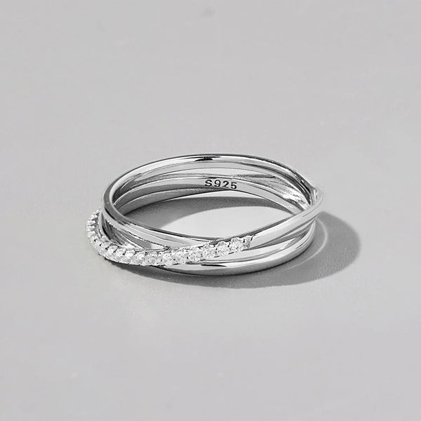 Lovcia Inlaid Zircon 925 Sterling Silver Ring-Rings-Silver-5-Silver