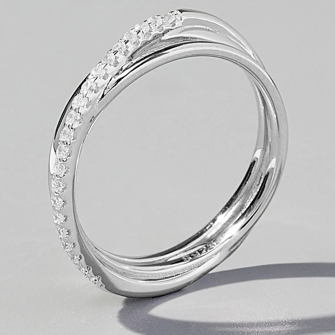 Lovcia Inlaid Zircon 925 Sterling Silver Ring-Rings-Silver-5-Silver